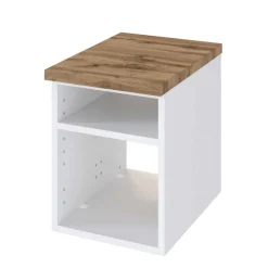 Wohnen Badregale*47 cm tiefes Badregal in Weiß & Wildeiche - Enwicos