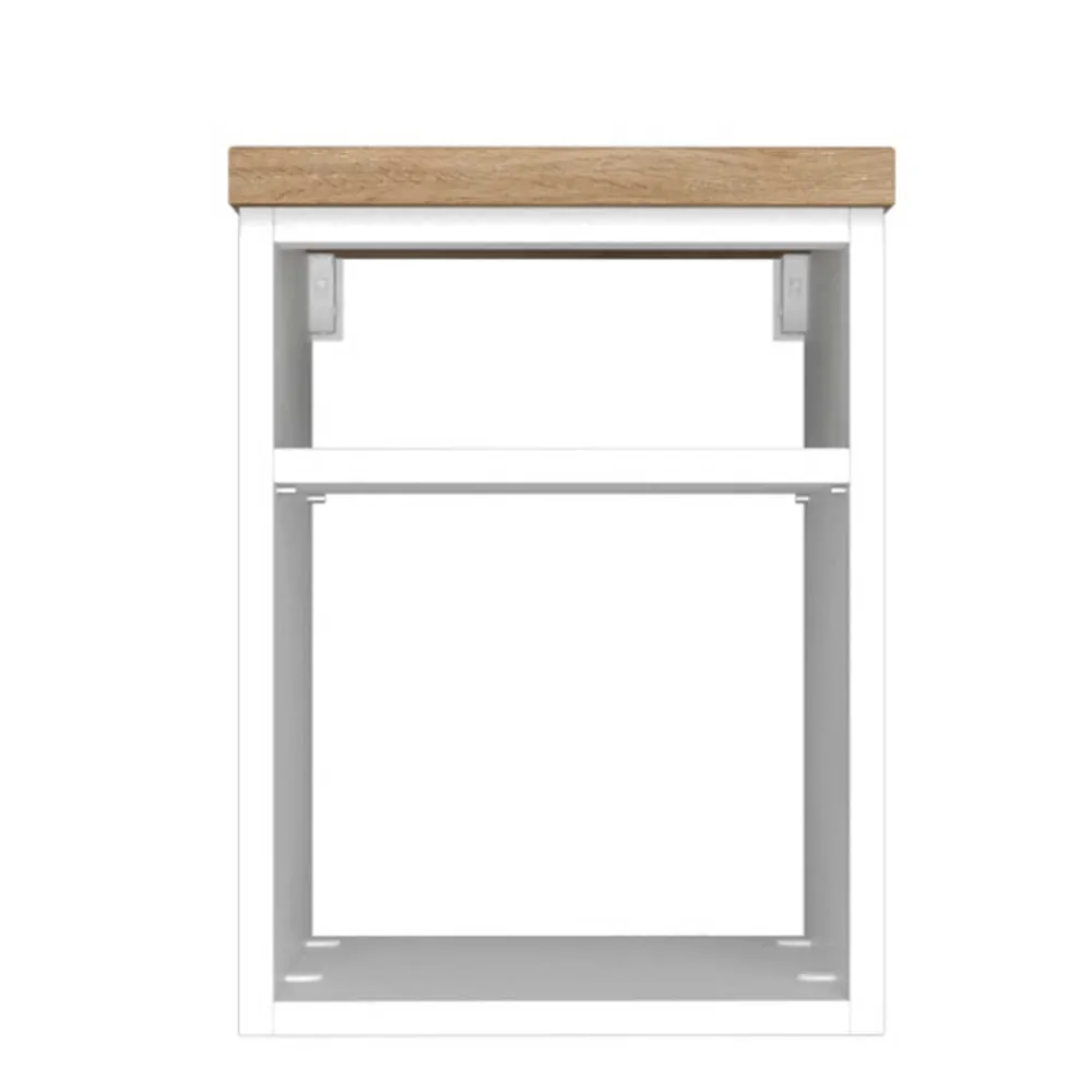 Wohnen Badregale*47 cm tiefes Badregal in Weiß & Wildeiche - Enwicos