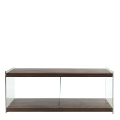 Wohnen 120 cm TV Element in Nussbaum & Transparent - Tomima