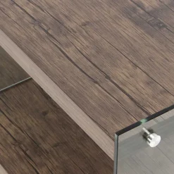 Wohnen 120 cm TV Element in Nussbaum & Transparent - Tomima