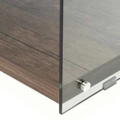 Wohnen 120 cm TV Element in Nussbaum & Transparent - Tomima