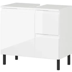 Wohnen 60 cm Waschbeckenschrank in Weiß Hochglanz - Loeesa