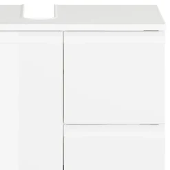 Wohnen 60 cm Waschbeckenschrank in Weiß Hochglanz - Loeesa