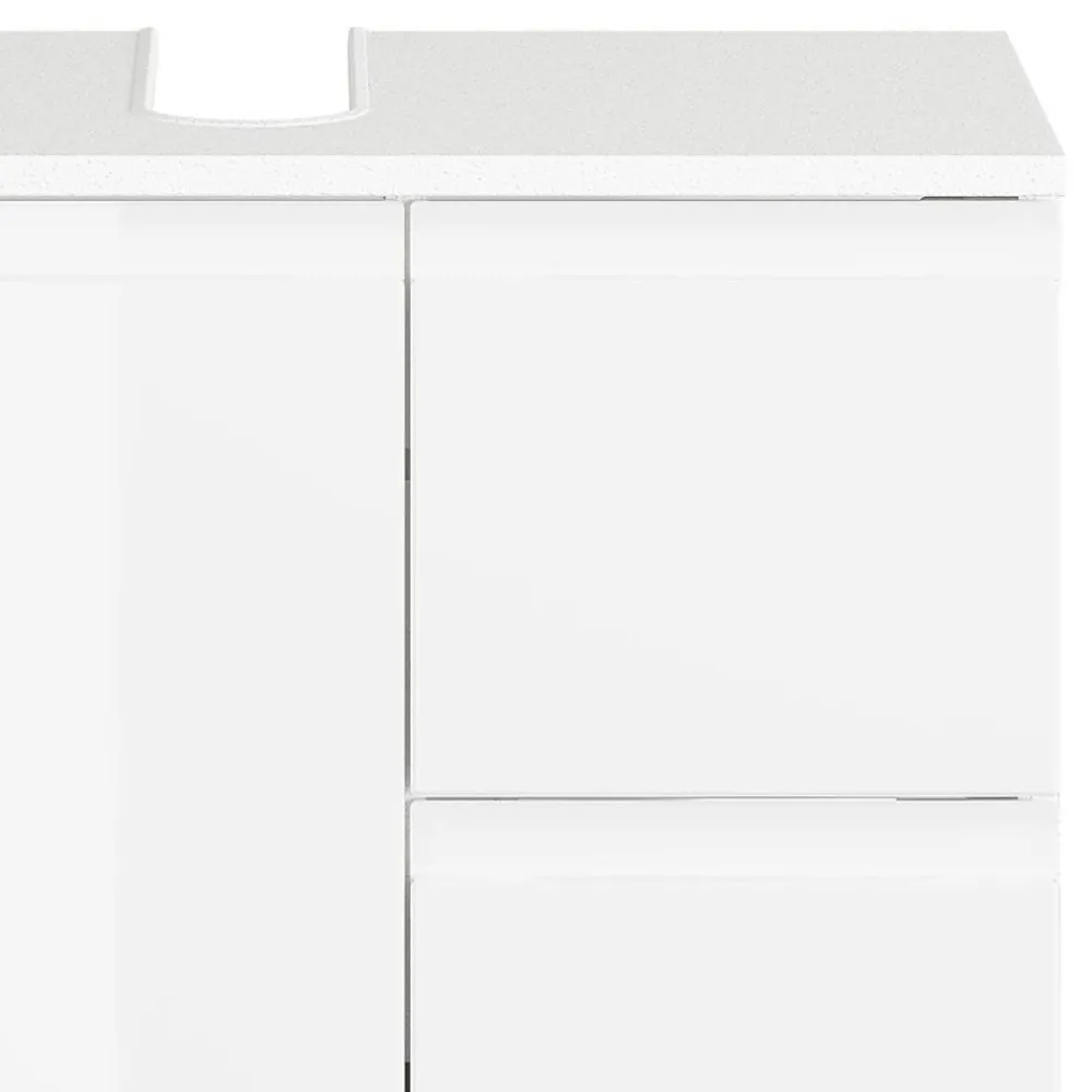 Wohnen 60 cm Waschbeckenschrank in Weiß Hochglanz - Loeesa