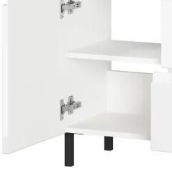 Wohnen 60 cm Waschbeckenschrank in Weiß Hochglanz - Loeesa