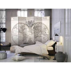 Wohnen Vintage Möbel*5 Elemente Raumtrenner Weltkarte Vintage - Xose