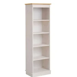 Wohnen 5 Fächer Regal in Weiß und Kiefer Honig - Zentra