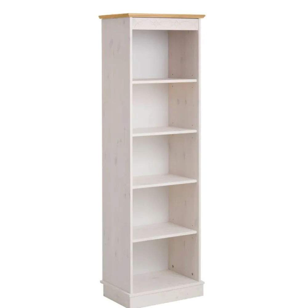 Wohnen 5 Fächer Regal in Weiß und Kiefer Honig - Zentra