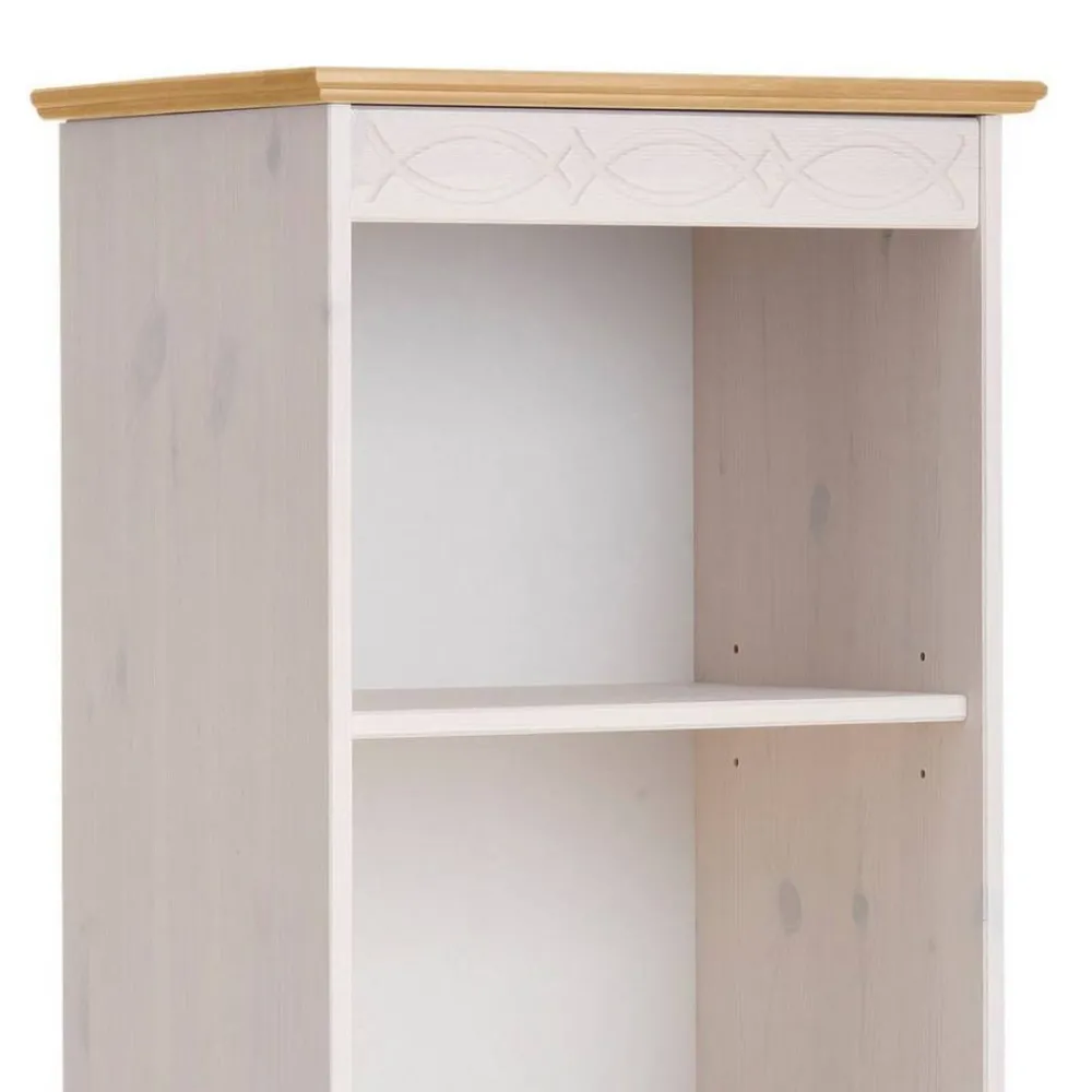 Wohnen 5 Fächer Regal in Weiß und Kiefer Honig - Zentra