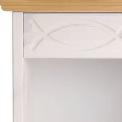 Wohnen 5 Fächer Regal in Weiß und Kiefer Honig - Zentra