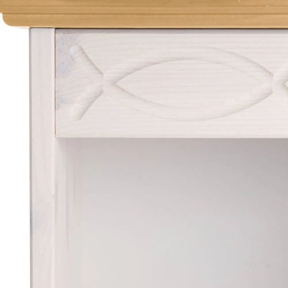 Wohnen 5 Fächer Regal in Weiß und Kiefer Honig - Zentra