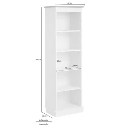 Wohnen 5 Fächer Regal in Weiß und Kiefer Honig - Zentra