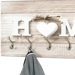 Wohnen Garderoben|Garderoben*6 Haken MDF Garderobe mit Home Druck - Cacirella