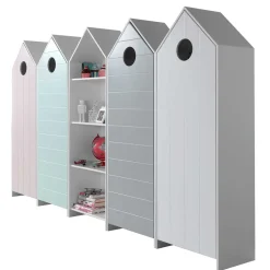 Kinder Wohnen 4 Kinderzimmer Schränke & Regal - Indefiva (fünfteilig)