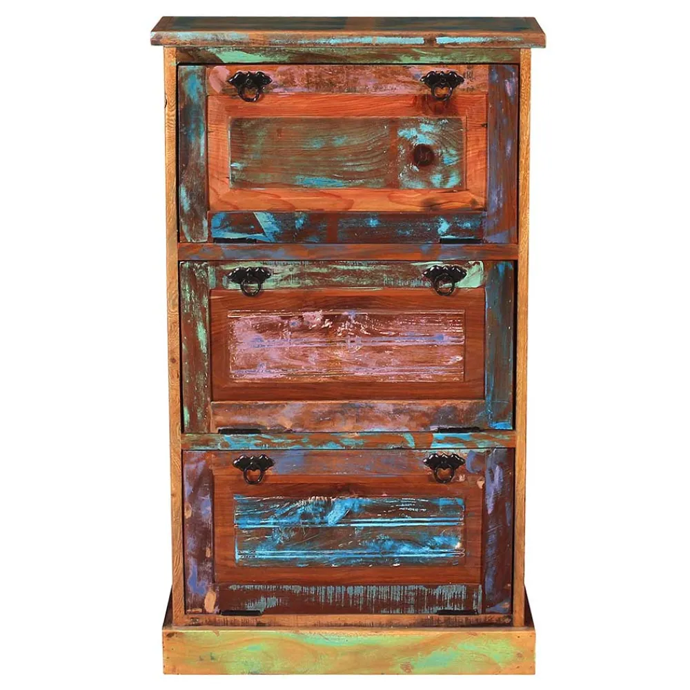 Wohnen Shabby Chic Möbel|Schuhschränke*3 Klappen Schuhkommode im Shabby Chic - Jamaica