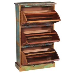 Wohnen Shabby Chic Möbel|Schuhschränke*3 Klappen Schuhkommode im Shabby Chic - Jamaica