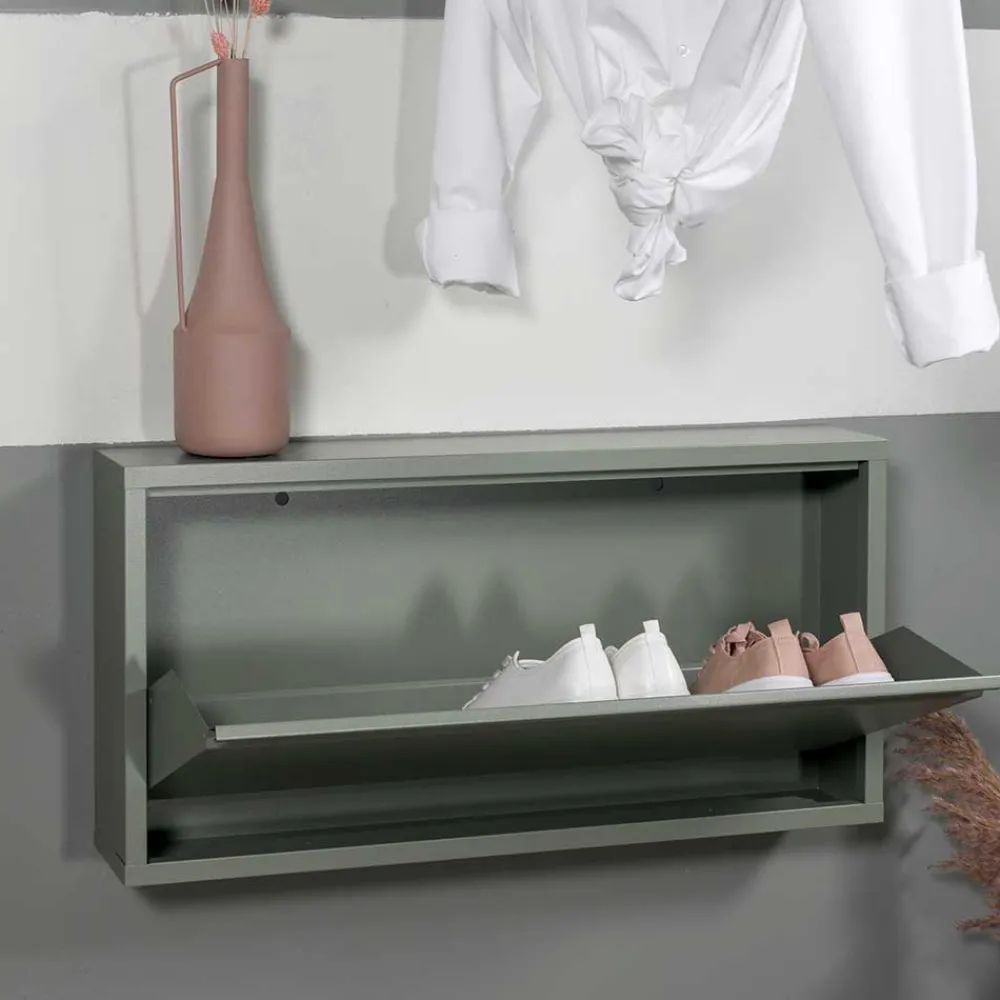 Wohnen 1 Klappen Schuhschrank in Graugrün - Brisco