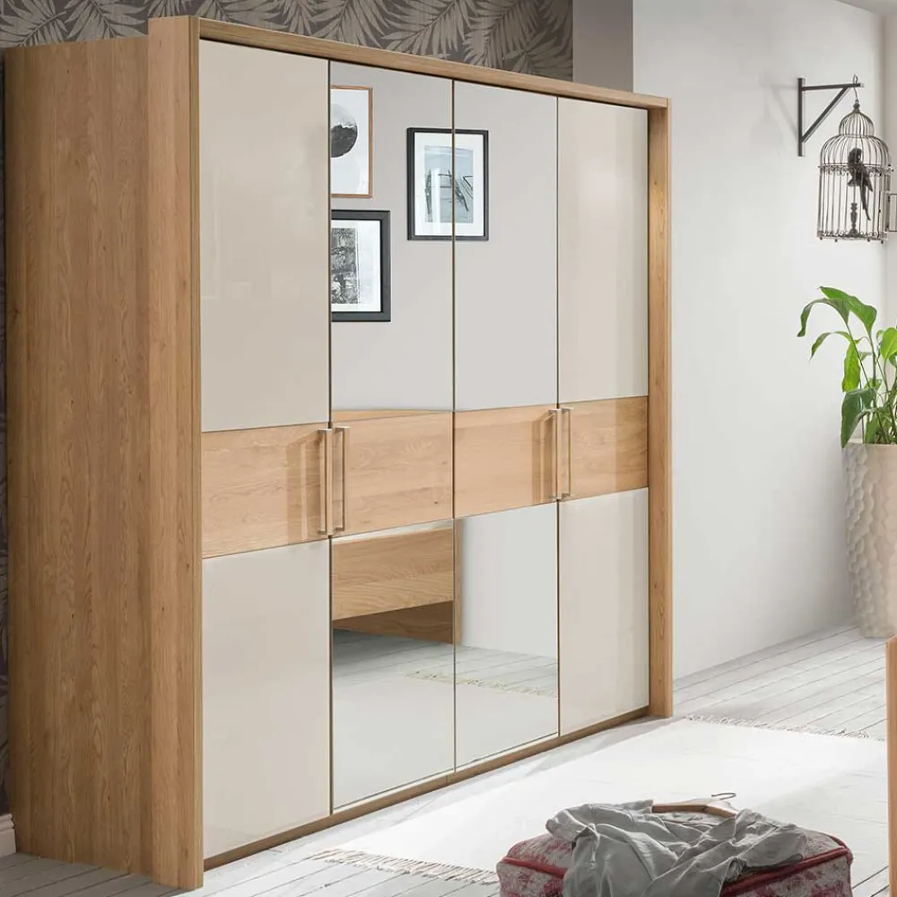 Wohnen Glasmöbel|Naturholzmöbel*2 Meter Kleiderschrank mit vier Türen - Emdsiva II