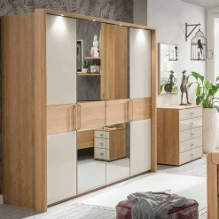 Wohnen Glasmöbel|Naturholzmöbel*2 Meter Kleiderschrank mit vier Türen - Emdsiva II