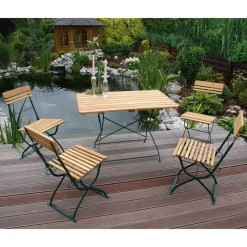 Wohnen 4 Personen Biergarten Set aus Robinie - Yanie (fünfteilig)