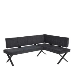 Wohnen Küchenbänke|Esszimmerbänke*3 Personen Eckbank in Anthrazit - Pricenta