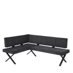 Wohnen Küchenbänke|Esszimmerbänke*3 Personen Eckbank in Anthrazit - Pricenta