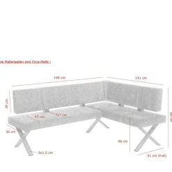 Wohnen Küchenbänke|Esszimmerbänke*3 Personen Eckbank in Anthrazit - Pricenta