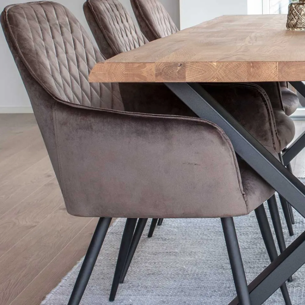 Wohnen 6 Personen Essgruppe mit Armlehnstühlen - Frastiva (siebenteilig)