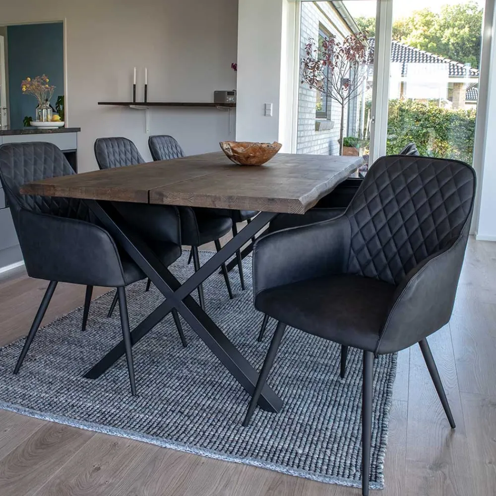 Wohnen Küchen-Essgruppen|Esszimmer Komplett*6 Personen Essplatz mit Designtisch - Zenya (siebenteilig)