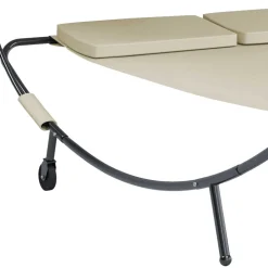 Wohnen Metall-Gartenmöbel|Balkonmöbel*2 Personen Gartenliege in Creme und Schwarz - Enkolu