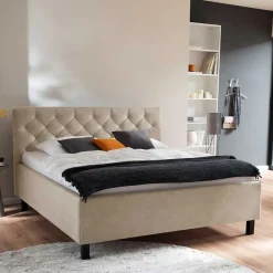 Wohnen Jugendbetten*2 Personen Polsterbett mit 120 cm Kopfteil - Piton