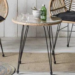 Wohnen 2 Personen Sitzgarnitur aus Kunstrattan - Vasteca (dreiteilig)