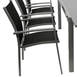 Wohnen 8 Personen Tischgruppe für Garten - Gestina (neunteilig)