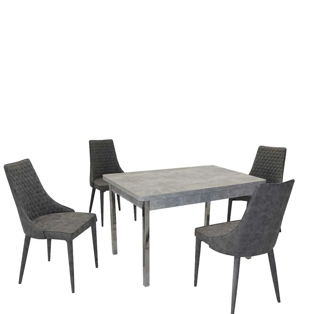 Wohnen Küchen-Essgruppen|Esszimmer Komplett*4 Personen Tischgruppe günstig - Times (fünfteilig)