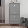Wohnen 5 Schubladen Hochkommode in Grau lackiert - Resivia