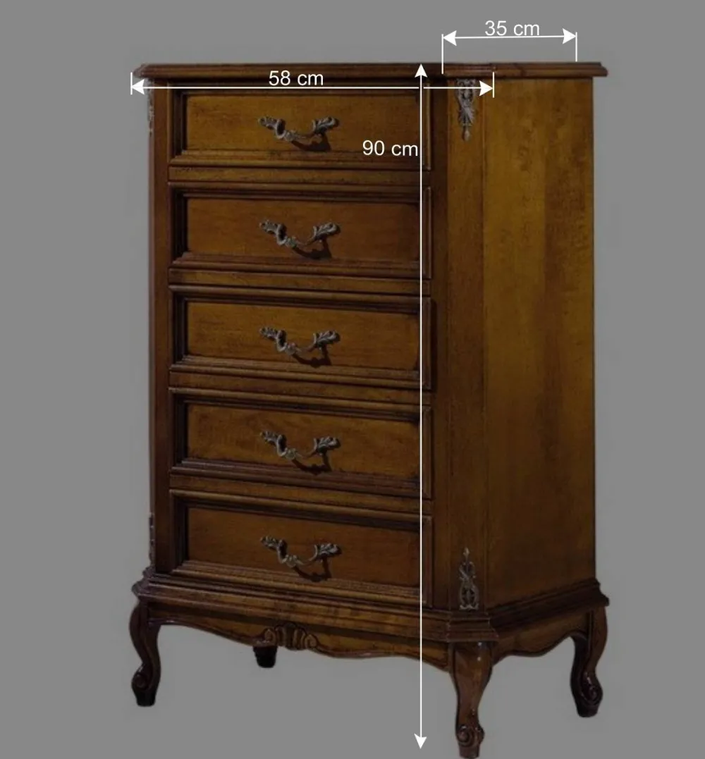 Wohnen 5 Schubladen Hochkommode im Italienischen Stil - Carlenna