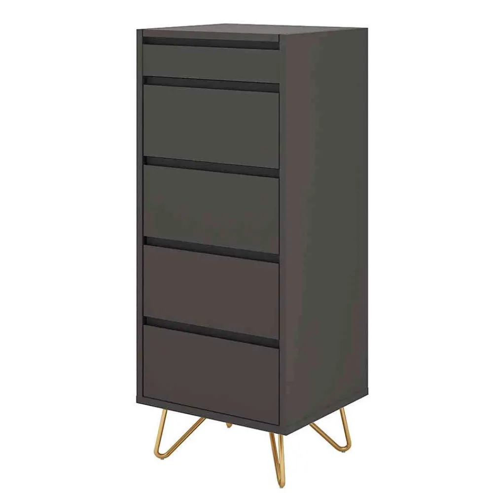 Wohnen 4 Schubladen Hochkommode mit Spiegel klappbar - Bathford