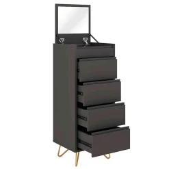 Wohnen 4 Schubladen Hochkommode mit Spiegel klappbar - Bathford
