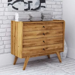 Wohnen Flurkommoden*4 Schubladen Kommode im Midcentury Design - Hardus