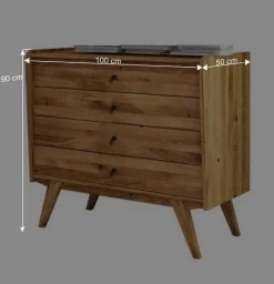 Wohnen Flurkommoden*4 Schubladen Kommode im Midcentury Design - Hardus