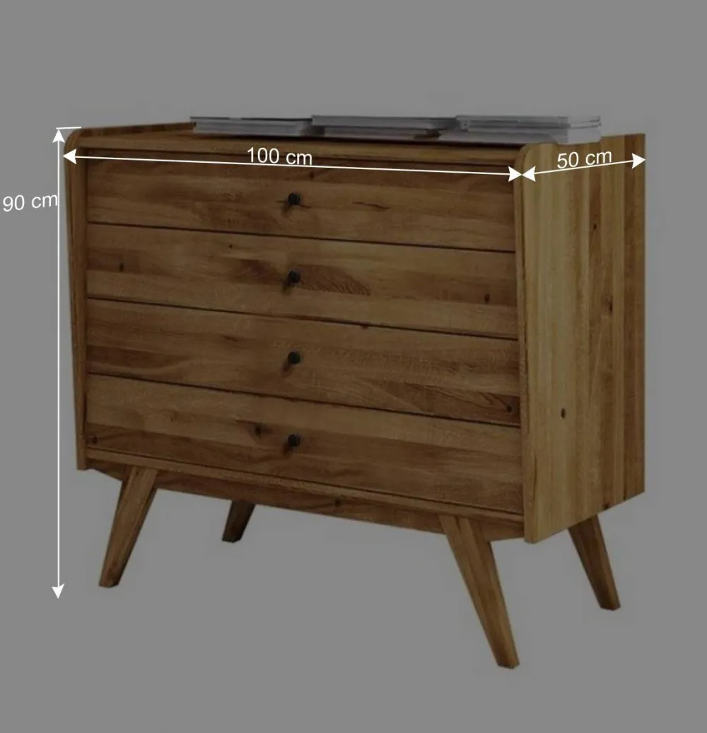 Wohnen Flurkommoden*4 Schubladen Kommode im Midcentury Design - Hardus