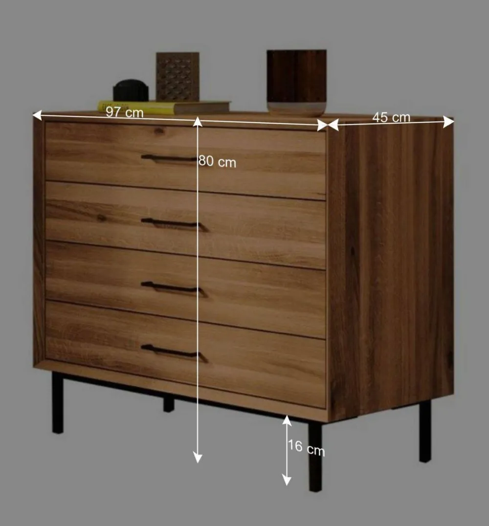 Wohnen Flurkommoden*4 Schubladen Kommode mit 97 cm Breite - Kerfa