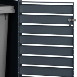 Wohnen Mülltonnenbox*2 Tonnen Mülltonnenbox in Anthrazit & Holzoptik - Rodicca