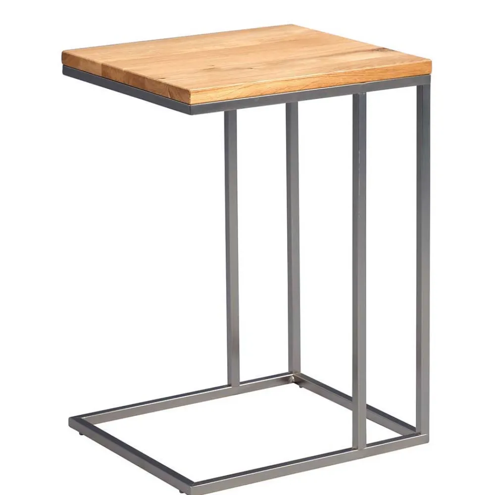 Wohnen Telefontische*Ablagetisch mit geöltem Wildeichenholz Rood & Metall Edelstahloptik