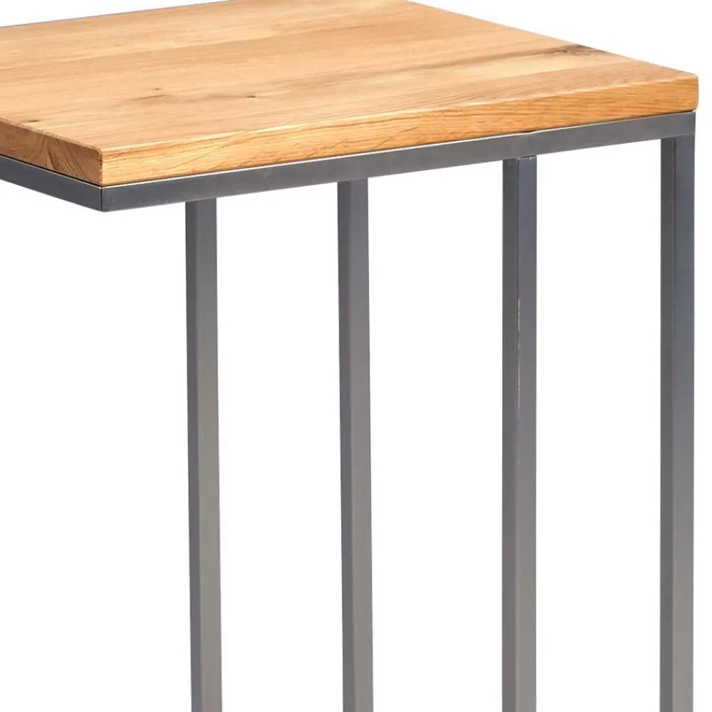 Wohnen Telefontische*Ablagetisch mit geöltem Wildeichenholz Rood & Metall Edelstahloptik