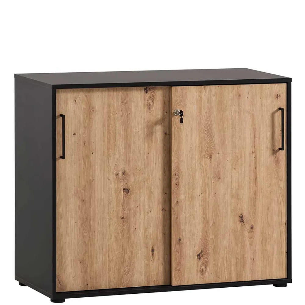 Wohnen Büroschränke*Abschließbarer Ordnerschrank mit Schiebetüren - Evasilica