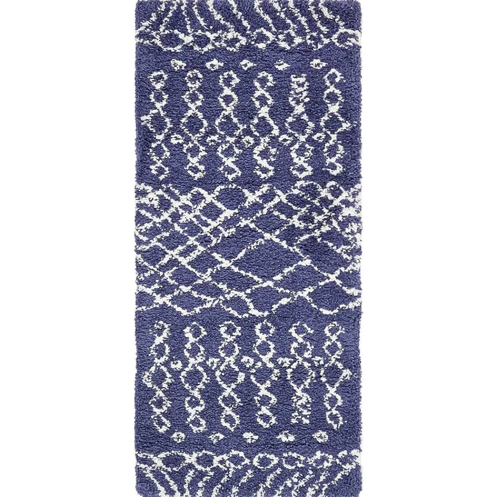 Wohnen Abstrakt gemusterter Läufer Teppich in Blau - Gunnar