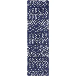 Wohnen Abstrakt gemusterter Läufer Teppich in Blau - Gunnar