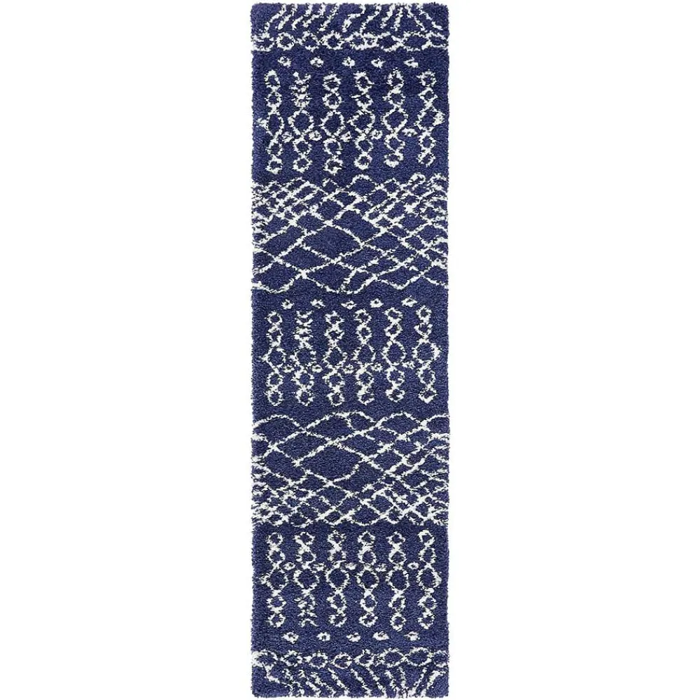 Wohnen Abstrakt gemusterter Läufer Teppich in Blau - Gunnar