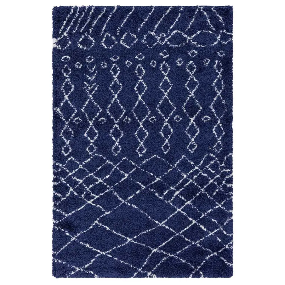 Wohnen Abstrakt gemusterter Läufer Teppich in Blau - Gunnar